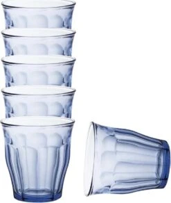 Duralex 6x Drinkglazen/waterglazen Picardie Blauw 250 Ml - Koffie/thee Glazen Picardie 250 Ml