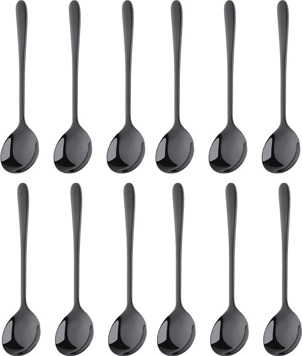 House Of Husk® Koffielepel Set - Theelepel - Koffielepeltjes - Espresso Lepeltjes - RVS - 12cm - 12 Stuks - Zwart 1 House Of Husk® Koffielepel Set - Theelepel - Koffielepeltjes - Espresso Lepeltjes - RVS - 12cm - 12 Stuks - Zwart