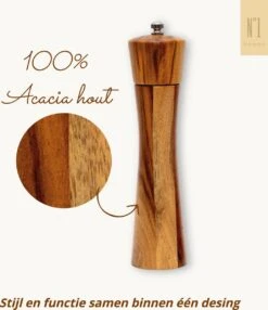 Peper En Zoutmolen Set - 22CM - Pepermolen - Zoutmolen - 2 Stuks - Acacia Hout - Instelbare Maalgraad - Duurzaam - Luxe Kwaliteit - Hervulbaar - Barbecue - BBQ Accesoires - Zout Peper Kruiden - Sinterklaas - Kerst -Keukenheld Verkoopwinkel 1036x1200 1