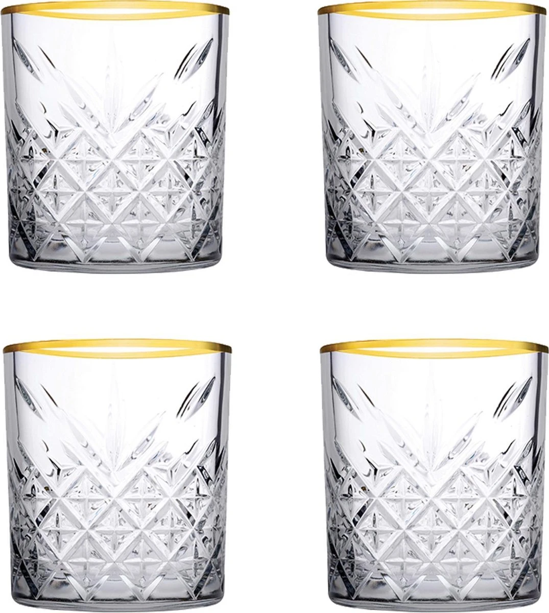 Pasabahce Tumbler Met Gouden Rand Timeless 35.5 Cl - Transparant Goud 4 Stuk(s) 9 Pasabahce Tumbler Met Gouden Rand Timeless 35.5 Cl - Transparant Goud 4 Stuk(s) - Afbeelding 9
