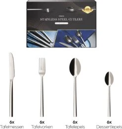 Nevana Bestekset - 24 Delig - 18/10 Edelstaal - Bestek - Lepels, Messen, Vorken 9 Nevana Bestekset - 24 Delig - 18/10 Edelstaal - Bestek - Lepels, Messen, Vorken -Keukenheld Verkoopwinkel 1137x1200