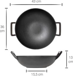 Blackwell Wadjan Wokpan - Gietijzer - 36 Cm - Zwart -Keukenheld Verkoopwinkel 1144x1200