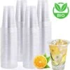 Bio Plastic Bekers - 140 Stuk(s) - 250 Ml - Transparant - Cups - Plastic Glazen - Kerst Servies