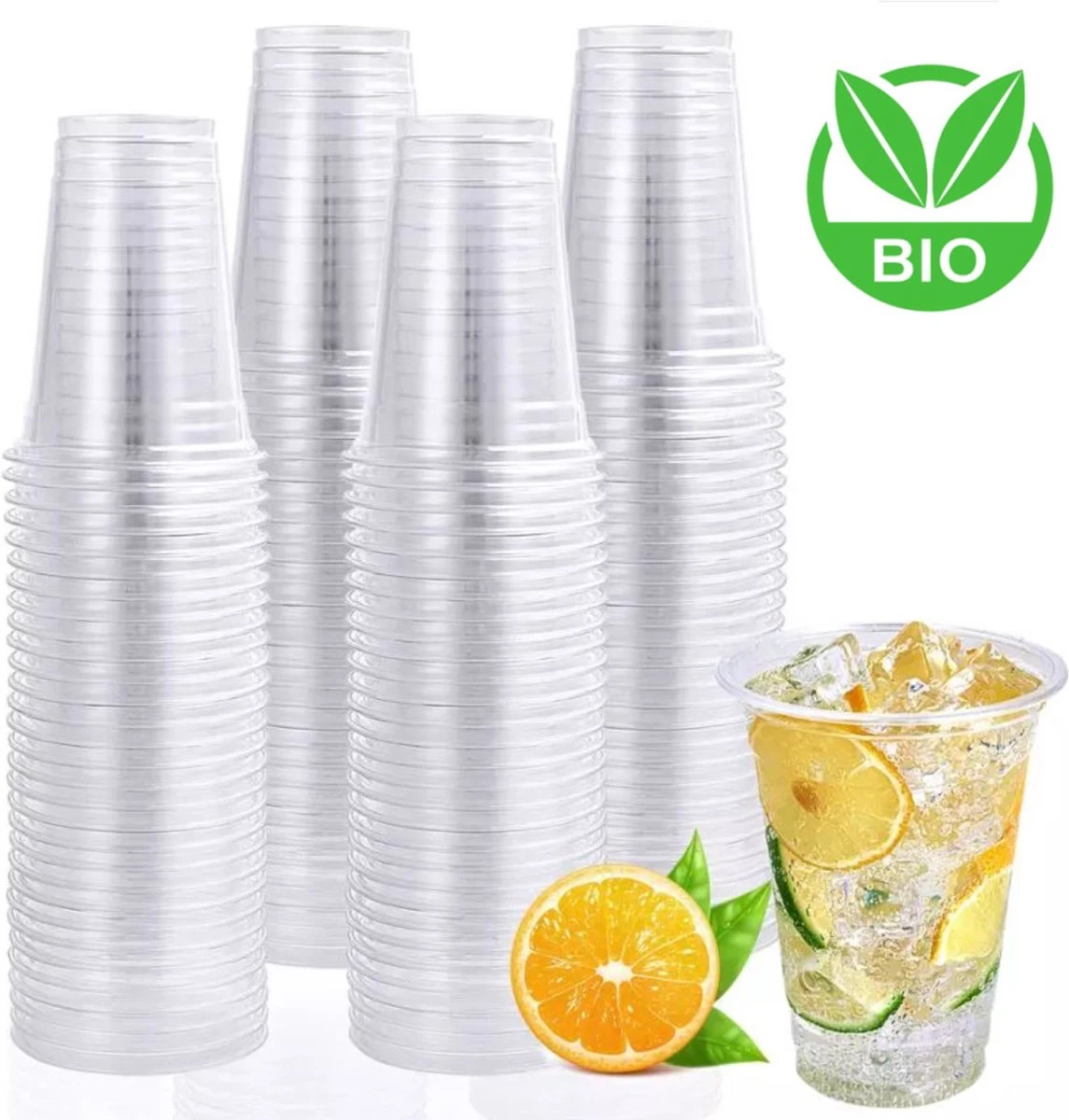 Bio Plastic Bekers - 140 Stuk(s) - 250 Ml - Transparant - Cups - Plastic Glazen - Kerst Servies 1 Bio Plastic Bekers - 140 Stuk(s) - 250 Ml - Transparant - Cups - Plastic Glazen - Kerst Servies