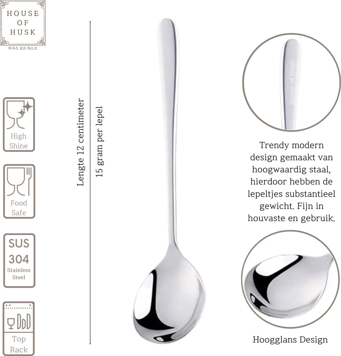 House Of Husk® Koffielepel Set - Theelepel - Koffielepeltjes - Espresso Lepeltjes - RVS - 12cm - 12 Stuks - Zilver 2 House Of Husk® Koffielepel Set - Theelepel - Koffielepeltjes - Espresso Lepeltjes - RVS - 12cm - 12 Stuks - Zilver - Afbeelding 2