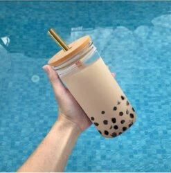Bubble Tea Beker - Inclusief Stalen Bubble Tea Rietje - 0,5 L - Herbruikbaar - Boba