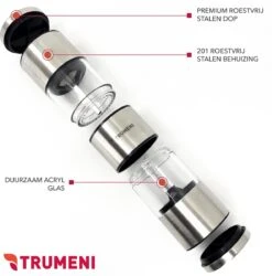TRUMENI Dubbelzijdige Peper En Zoutmolen Set Inclusief Houder - Handmatige Pepermolen Met Instelbare Maalgraad - 2 Stuks Kruidenmolens 15 TRUMENI Dubbelzijdige Peper En Zoutmolen Set Inclusief Houder - Handmatige Pepermolen Met Instelbare Maalgraad - 2 Stuks Kruidenmolens -Keukenheld Verkoopwinkel 1185x1200 6