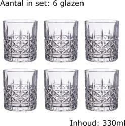 Luxe Drinkglazen - Whiskey Glazen - Cocktail Glazen - Cocktailglazen - Waterglazen - 330ML - 6 Stuks -Keukenheld Verkoopwinkel 1190x1200 5