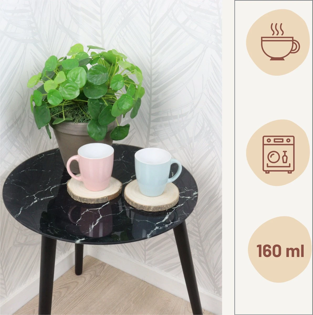 Orange85 Espresso Kopjes - Set Van 6 - Met Oor - 160ml - Meerdere Kleuren - Pastel - Aardewerk 5 Orange85 Espresso Kopjes - Set Van 6 - Met Oor - 160ml - Meerdere Kleuren - Pastel - Aardewerk - Afbeelding 5