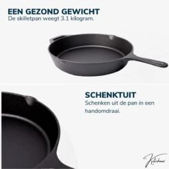 Gietijzeren Pan - Skillet - Koekenpan - BBQ - Koekenpan Inductie - ø32cm - 3.1 KG - Geschikt Voor Alle Warmtebronnen - Inclusief Gratis E-Book -Keukenheld Verkoopwinkel 1198x1200 7