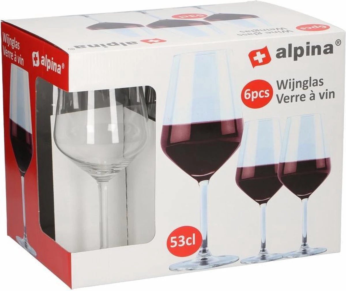 Alpina Rode Wijnglazen - 530 Ml - Hoogte 22 Cm - 6 Stuks 3 Alpina Rode Wijnglazen - 530 Ml - Hoogte 22 Cm - 6 Stuks - Afbeelding 3