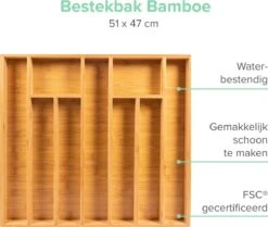 Grote Bestekbak Bamboe 51x47cm | Besteklade Van Coninx | Bestekhouder | Opbergbak | Duurzaam | Voor Laden Van 47cm Diep -Keukenheld Verkoopwinkel 1200x1017
