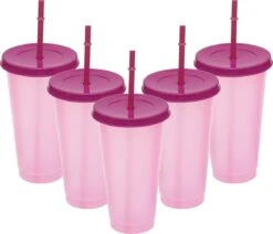 Herbruikbare Bekers Met Rietje En Deksel Van Plastic – Starbucks Design – Drinkbekers Met Rietje – Kleur Veranderende Beker – 5 Pack -Keukenheld Verkoopwinkel 1200x1031 3