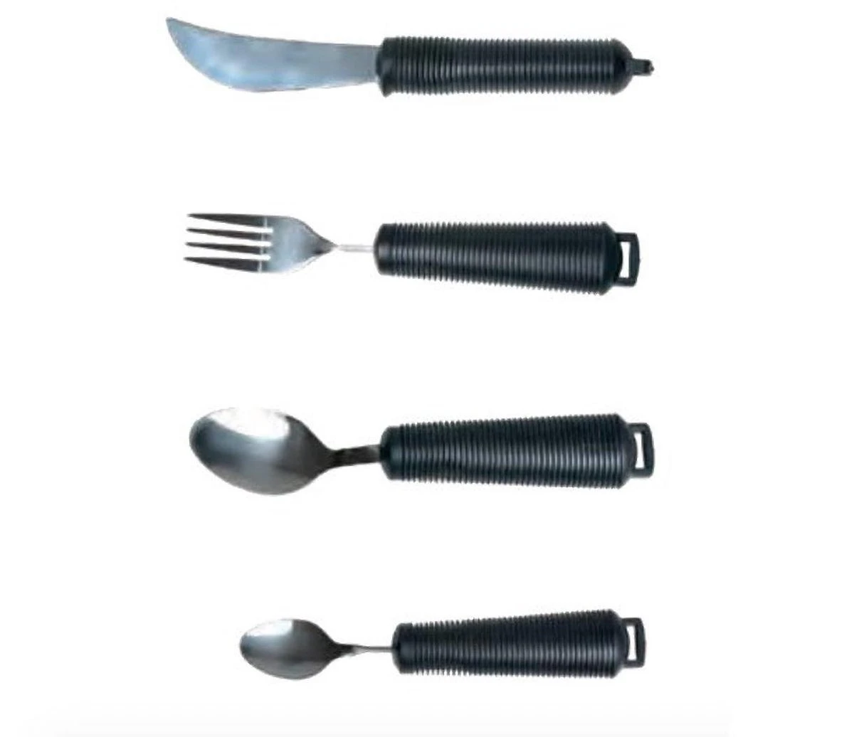 Merkloos Aangepast Dik Bestek 4-delige Set, Bestekset. Verdikt Handvat Met Soft Grip. Buigzaam / Buigbaar. Zwart 9 Merkloos Aangepast Dik Bestek 4-delige Set, Bestekset. Verdikt Handvat Met Soft Grip. Buigzaam / Buigbaar. Zwart - Afbeelding 9