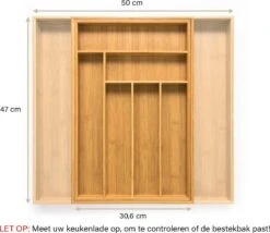 Budu Uitschuifbare Bamboe Bestekbak #47 (47 Cm Diep) - Bestekcassette Hout - Besteklade - 47 X 30,6 - 50 Cm - 6/8 Vakken 14 Budu Uitschuifbare Bamboe Bestekbak #47 (47 Cm Diep) - Bestekcassette Hout - Besteklade - 47 X 30,6 - 50 Cm - 6/8 Vakken -Keukenheld Verkoopwinkel 1200x1041