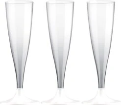 Santex Champagneglazen Kunststof 140 Ml Met Witte Voet - Set 30x Stuks