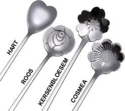 Fako Bijoux® - 8 Lange Lepels Bloem Motief - Latte Macchiato - Longdrink - Cocktail - Dessert - IJs - Koffie - Zilver - 8 Stuks - Bewaarzakje -Keukenheld Verkoopwinkel 1200x1063 1