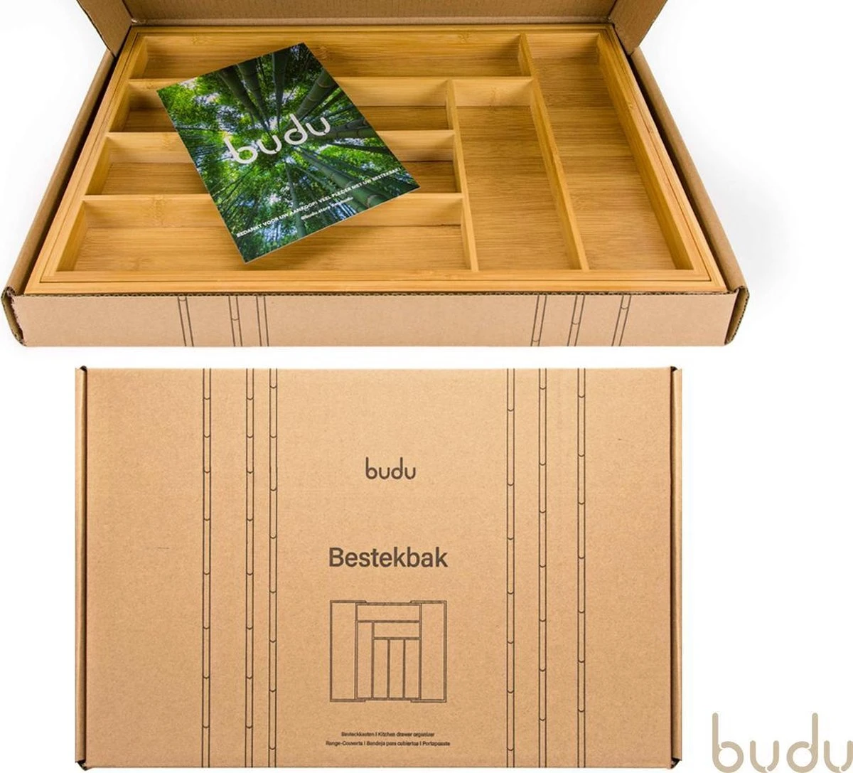 Budu Uitschuifbare Bamboe Bestekbak #47 (47 Cm Diep) - Bestekcassette Hout - Besteklade - 47 X 30,6 - 50 Cm - 6/8 Vakken 6 Budu Uitschuifbare Bamboe Bestekbak #47 (47 Cm Diep) - Bestekcassette Hout - Besteklade - 47 X 30,6 - 50 Cm - 6/8 Vakken - Afbeelding 6