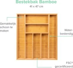 Bamboe Bestekbak Van Coninx 41x47cm | Besteklade | Bestekhouder | Opbergbak | Duurzaam | Voor Laden Van 47cm Diep -Keukenheld Verkoopwinkel 1200x1118 1