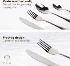 Dymund® 8 Persoons Bestekset - (45-delig) Bestek - Incl. Serveerlepel/Suikerlepel/Serveervork/Botermes - RVS - Zilver 15 Dymund® 8 Persoons Bestekset - (45-delig) Bestek - Incl. Serveerlepel/Suikerlepel/Serveervork/Botermes - RVS - Zilver -Keukenheld Verkoopwinkel 1200x1123