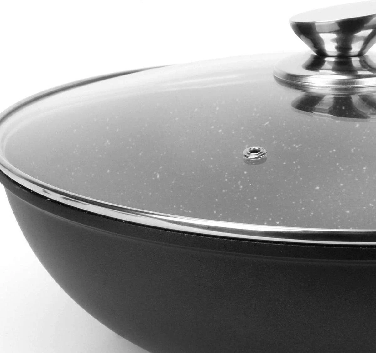 Cheffinger | Luxe Wokpan Met Deksel | 36CM | Alle Warmtebronnen | Oriental 3 Cheffinger | Luxe Wokpan Met Deksel | 36CM | Alle Warmtebronnen | Oriental - Afbeelding 3