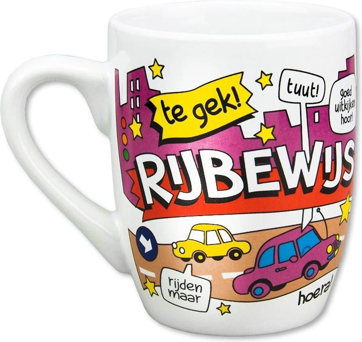 Paper Dreams Mok Cartoon-stijl Rijbewijs Keramiek 325ml Rood/wit 6 Paper Dreams Mok Cartoon-stijl Rijbewijs Keramiek 325ml Rood/wit - Afbeelding 6