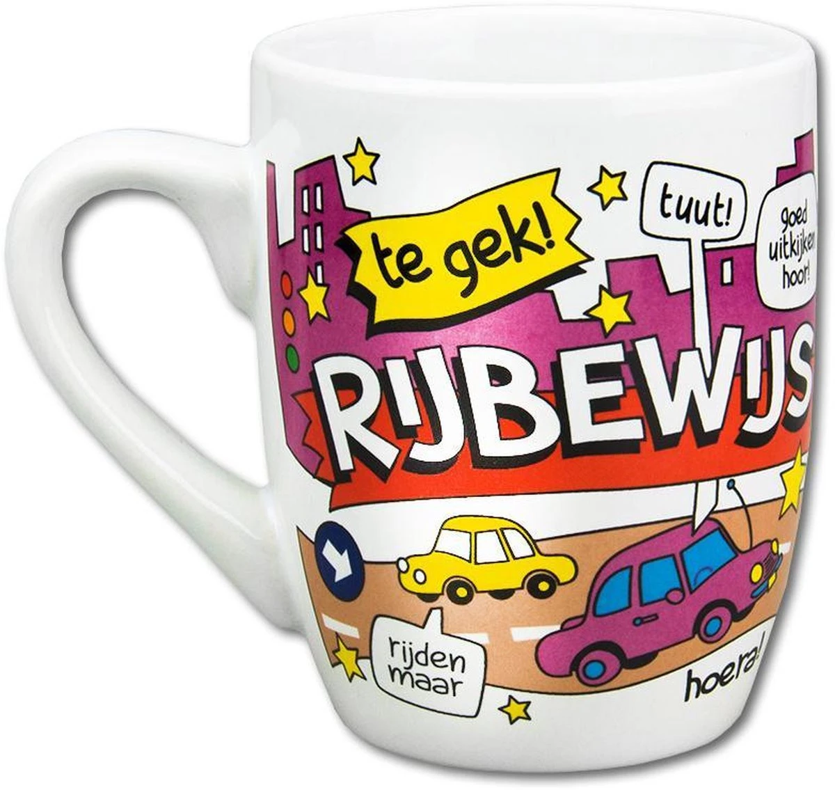 Paper Dreams Mok Cartoon-stijl Rijbewijs Keramiek 325ml Rood/wit 5 Paper Dreams Mok Cartoon-stijl Rijbewijs Keramiek 325ml Rood/wit - Afbeelding 5