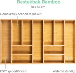 Grote Bestekbak Bamboe 81x47CM - Coninx Besteklade - Opbergbak - Duurzaam - Bamboe - Voor Laden Vanaf 47cm Diep 14 Grote Bestekbak Bamboe 81x47CM - Coninx Besteklade - Opbergbak - Duurzaam - Bamboe - Voor Laden Vanaf 47cm Diep -Keukenheld Verkoopwinkel 1200x1140