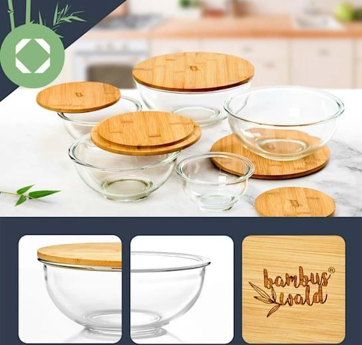Klarstein Glazen Serveerschaal Met Bamboe Deksel - Afwasmachinebestendig - Veelzijdig Inzetbaar 6 Klarstein Glazen Serveerschaal Met Bamboe Deksel - Afwasmachinebestendig - Veelzijdig Inzetbaar - Afbeelding 6