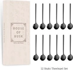 House Of Husk® Theelepels Set - Theelepeltjes - Koffielepels - Koffielepeltjes - RVS - 13cm - 12 Stuks - Zwart -Keukenheld Verkoopwinkel 1200x1150