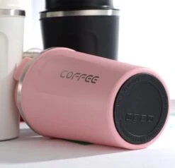 Thermosbeker - Koffiebeker To Go - Travel Mug - Dubbelwandig, RVS & Lekvrij - Thermosbeker Koffie - 380 ML – Roze -Keukenheld Verkoopwinkel 1200x1157 3