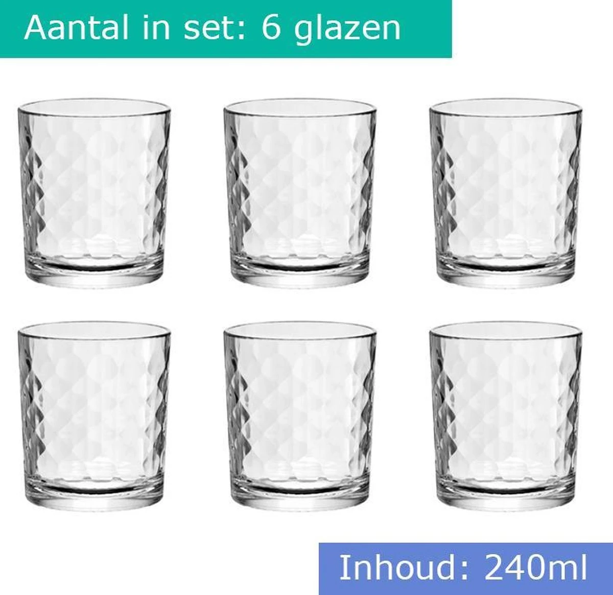 Altom Design - Drinkglazen - Waterglazen - Limonadeglazen - Sapglazen - Hoge Kwaliteit - Vaatwasserbestendig - Stapelbaar - 240ml -Set Van 6 5 Altom Design - Drinkglazen - Waterglazen - Limonadeglazen - Sapglazen - Hoge Kwaliteit - Vaatwasserbestendig - Stapelbaar - 240ml -Set Van 6 - Afbeelding 5
