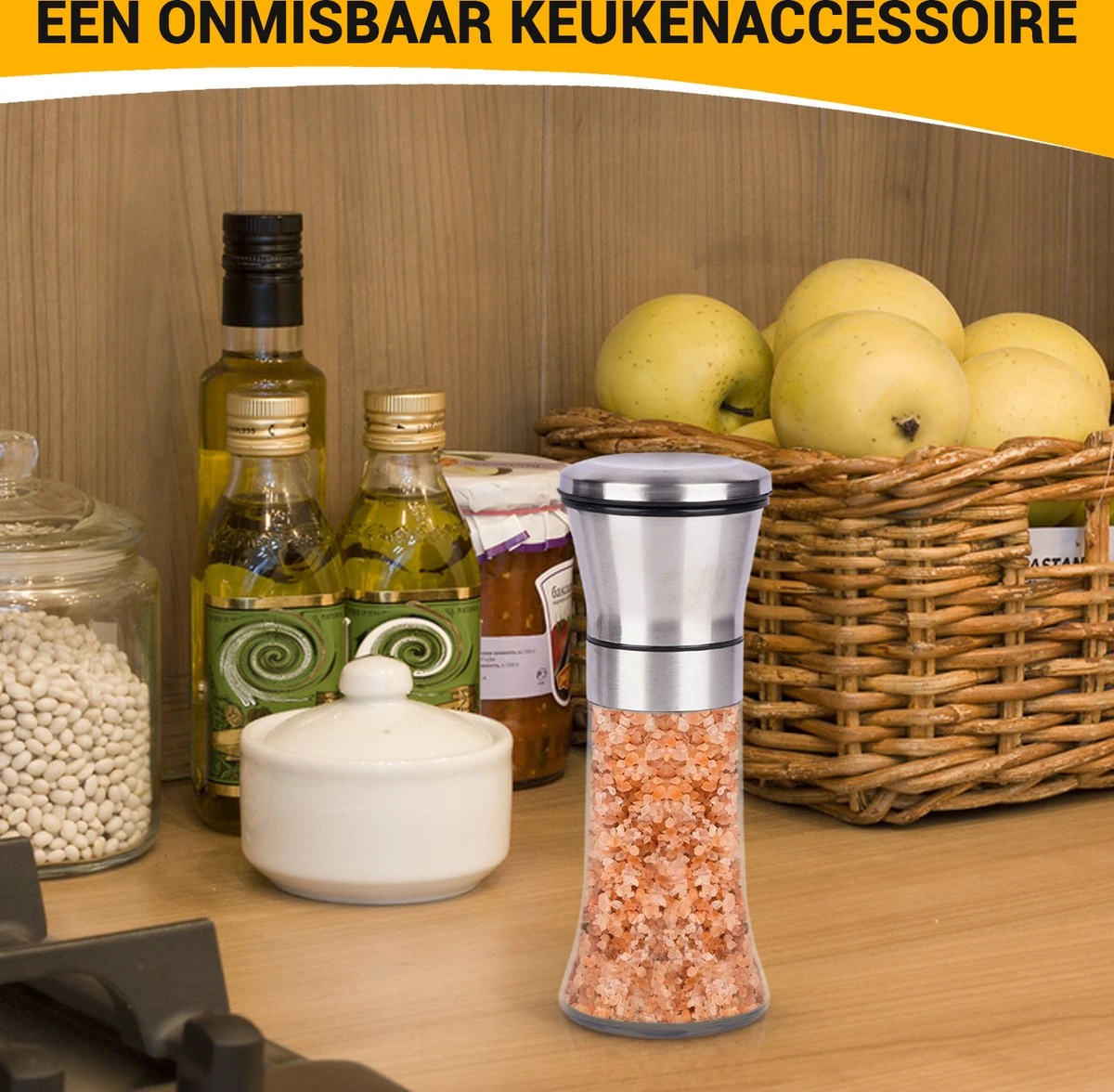 Pepermolen - Peper En Zoutmolen Set - Comfortabele Grip - Stevig Materiaal 5 Pepermolen - Peper En Zoutmolen Set - Comfortabele Grip - Stevig Materiaal - Afbeelding 5