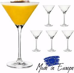 TEN Kristallen Espresso Martini Glazen 6 Stuks - Espresso Glazen 240ml + 40 Cocktail Recepten