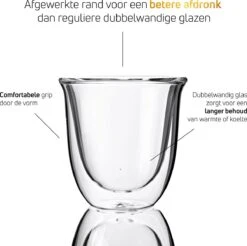 Dubbelwandige ESPRESSO Glazen Van Borosilicaat - Warme En Koude Dranken Kopjes - 70 ML - Set Van 4 -Keukenheld Verkoopwinkel 1200x1195 15