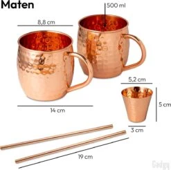 Gadgy Moscow Mule Bekers Set - 100% Koper - Cocktailset : 2 Cocktailglazen, 2 Rietjes & 1 Barmaatje 13 Gadgy Moscow Mule Bekers Set - 100% Koper - Cocktailset : 2 Cocktailglazen, 2 Rietjes & 1 Barmaatje -Keukenheld Verkoopwinkel 1200x1196 8