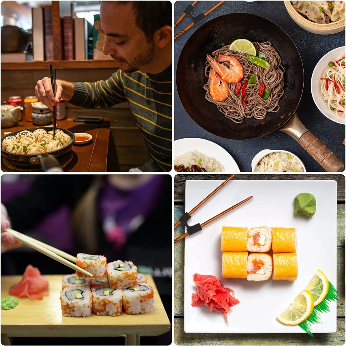 Merkloos 5 Stuks Handige Eetstokjes Houder - Sushi Servies - Herbruikbare Stokjes - Duurzaam - Chopstick Trainers Hulpstuk - Zwart Chopsticks Helper Kinderen 4 Merkloos 5 Stuks Handige Eetstokjes Houder - Sushi Servies - Herbruikbare Stokjes - Duurzaam - Chopstick Trainers Hulpstuk - Zwart Chopsticks Helper Kinderen - Afbeelding 4