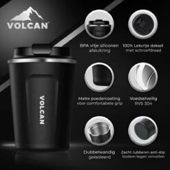 Volcan RVS Koffiebeker To Go - Thermosbeker - Theebeker - Coffee - Zwart 20 Volcan RVS Koffiebeker To Go - Thermosbeker - Theebeker - Coffee - Zwart -Keukenheld Verkoopwinkel 1200x1200 1002