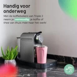 Triple J® Koffiebeker To Go - Thermosbeker - BPA & Lekvrij - 380ml - Roze -Keukenheld Verkoopwinkel 1200x1200 1020