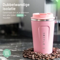 Triple J® Koffiebeker To Go - Thermosbeker - BPA & Lekvrij - 380ml - Roze -Keukenheld Verkoopwinkel 1200x1200 1023