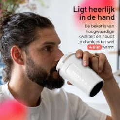 Triple J® Koffiebeker To Go - Thermosbeker - BPA & Lekvrij - 380ml - Wit -Keukenheld Verkoopwinkel 1200x1200 1029