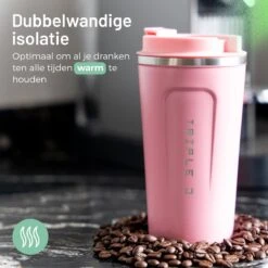 Triple J® Koffiebeker To Go - Thermosbeker - BPA & Lekvrij - 510ml - Roze -Keukenheld Verkoopwinkel 1200x1200 1036