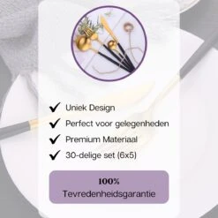 LuZana - Bestek Set Goud - 30-delig - Bestekset 6 Persoons - Goud/zwart - Bestek - Borden - Bestekset Zwart 18 LuZana - Bestek Set Goud - 30-delig - Bestekset 6 Persoons - Goud/zwart - Bestek - Borden - Bestekset Zwart -Keukenheld Verkoopwinkel 1200x1200 104