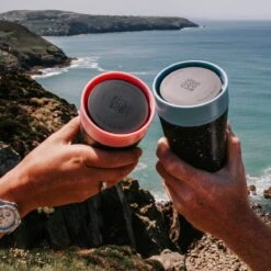 Circular&Co. Herbruikbare To Go Koffiebeker (rCUP) Crème/groen 12oz/340ml -Keukenheld Verkoopwinkel 1200x1200 1061