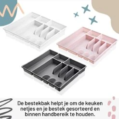 Emhouse XL Bestekcassette Bestekbak Kunststof Besteklade Bestekbak 43,5x42,5x4 Cm Wit -Keukenheld Verkoopwinkel 1200x1200 179