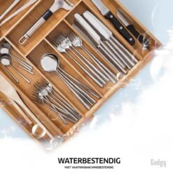 Gadgy Uitschuifbare Bestekbak - Uitschuifbare Bestekcassette Hout - Besteklade - Ladeverdeler - 6/8 Vakken - Bamboe -Keukenheld Verkoopwinkel 1200x1200 201