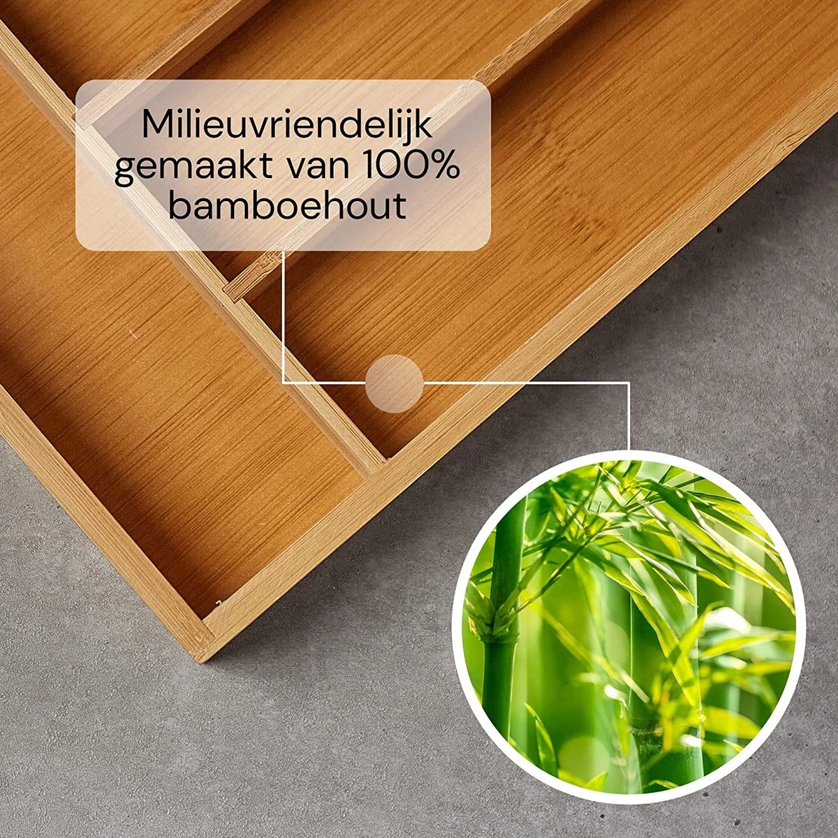 SCHOBERG Houten Bestekbak 34 Cm X 25 Cm X 5 Cm | Bamboe Enkele Keuken Bestekbak | Universele Bestekbak 4 SCHOBERG Houten Bestekbak 34 Cm X 25 Cm X 5 Cm | Bamboe Enkele Keuken Bestekbak | Universele Bestekbak - Afbeelding 4