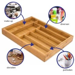 ACAZA Uitschuifbare Bestekbak In Bamboe Hout, Besteklade Met 7 Tot 9 Vakken, Ladeverdeler, Opbergbak, Bestekcassette, Verstelbaar -Keukenheld Verkoopwinkel 1200x1200 219