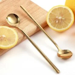 House Of Husk® Lange Theelepels Set - Latte Macchiato Lepels - Koffielepels - Theelepeltjes - RVS - 17cm - 6 Stuks - Goud -Keukenheld Verkoopwinkel 1200x1200 282