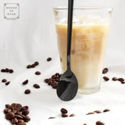 House Of Husk Latte Macchiato Lepels Set - Lange Theelepels - Koffielepels - Longdrinklepels - Sorbetlepels - Barlepel - RVS - 6 Stuks - 20CM - Zwart -Keukenheld Verkoopwinkel 1200x1200 288